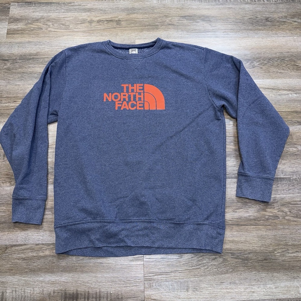 The North Face Crewneck Sweatshirt Mens Large Pullover Big Graphic Logo On Chest